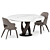 Elegant Dining Set with Virtuos D 160x160 Table & Apriori R Chairs 3D model small image 1