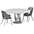 Elegant Dining Set with Virtuos D 160x160 Table & Apriori R Chairs 3D model small image 6