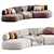 Colorful Pillows Modular Sofa 3D model small image 3