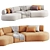 Colorful Pillows Modular Sofa 3D model small image 9