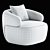 Swivel Armchair with Upholstered Design 3D model small image 7