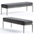 Sleek Gun Grey Bench 3D model small image 1