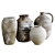 Pottery Barn Smooth Vases Set 3D model small image 1