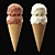 Two-Tone Ice Cream Cone 3D model small image 2