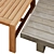 Outdoor Wood Coffee Tables Set 3D model small image 3