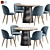 Elegant Grid Dining Set 3D model small image 4