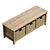 Hereford Oak Storage Bench: Real-Sized, UV Unwrapped 3D model small image 5