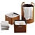  Leather Laundry Basket Set 3D model small image 2