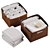  Leather Laundry Basket Set 3D model small image 5