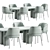 Modern Dining Set with Chairs 3D model small image 7