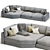 Island Grey Blue Corner Sofa 3D model small image 4