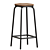 Modern Adjustable Swivel Bar Stool 3D model small image 1