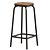 Modern Adjustable Swivel Bar Stool 3D model small image 3