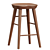 Modern Velvet Counter Stool 3D model small image 3