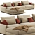 Stylish Ellington Sectional Sofa 3D model small image 1