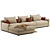 Stylish Ellington Sectional Sofa 3D model small image 2