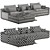 Stylish Ellington Sectional Sofa 3D model small image 7