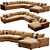 Contemporary Sectional Sofa Set 3D model small image 1