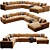 Contemporary Sectional Sofa Set 3D model small image 5