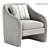 Elegant Bajram Upholstered Armchair 3D model small image 2