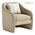 Elegant Bajram Upholstered Armchair 3D model small image 4