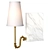 Contemporary Bookshelf Sconce: Marble & Brass 3D model small image 1