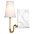 Contemporary Bookshelf Sconce: Marble & Brass 3D model small image 4