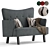 Elegant Austin Sofa in Gray 3D model small image 1