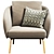 Domo Fabric Armchair: Contemporary Comfort 3D model small image 3