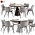 Elegant Dining Set with Chair 3D model small image 1