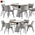 Elegant Dining Set with Chair 3D model small image 5