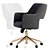 Boucle Desk Chair Upholstered Model 3D model small image 5