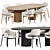 Modern Dining Set in Oak 3D model small image 1