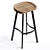 Rustic Swivel Wood Barstool 3D model small image 2