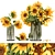 Modern Glass Vase Flower Collection 3D model small image 2