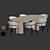 Elegant Oval Dining Set Furniture 3D model small image 7