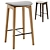 Oak Stool with Cushion Integration 3D model small image 3