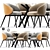 Modern Dining Chair Set Unwrapped 3D model small image 1