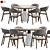 Designer Monroe Dining Set 3D model small image 1