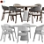 Designer Monroe Dining Set 3D model small image 4