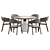 Designer Monroe Dining Set 3D model small image 5