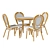 French Bistro Patio Furniture Set 3D model small image 2