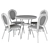 French Bistro Patio Furniture Set 3D model small image 7