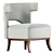 Luxurious Tufted Leather Armchair 3D model small image 1