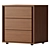  Elegant Walnut 3-Drawer Nightstand 3D model small image 1