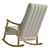 Velvet Tufted Rocking Chair 92.6cm 3D model small image 4