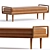 Modern Leather Bench for Entryway 3D model small image 1