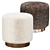 Faux Fur Ottoman 400x400x420 3D model small image 1