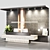 Modern Reception Desk Furniture 3D model small image 3