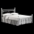 Vintage Style Metal Platform Bed 3D model small image 3